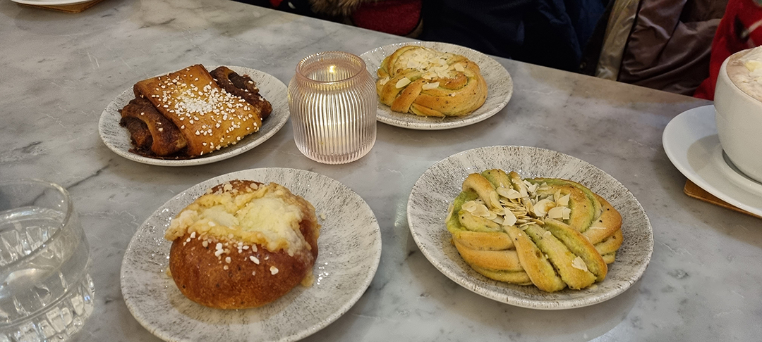 Traditional Finnish pastries served in a popular Helsinki café.